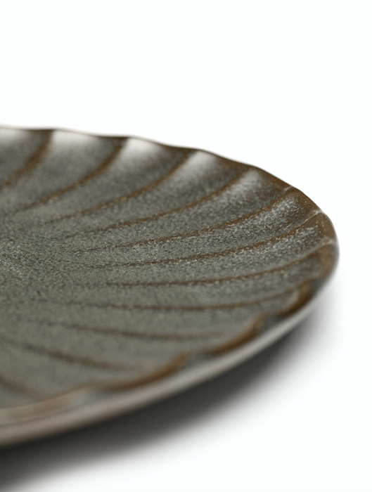 die gefärbten Rillen am Tellerrand